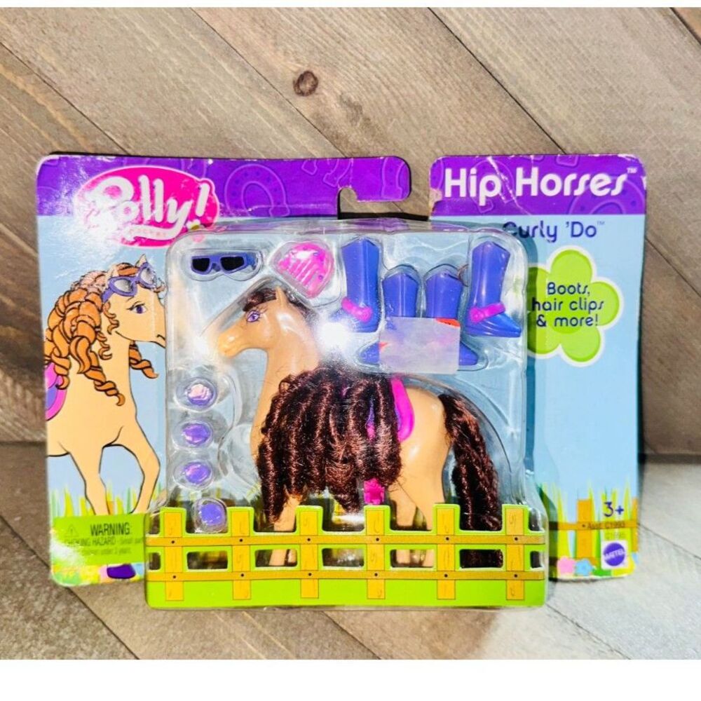 Polly Pocket Hip Horses Curly Do Toy 2003 NIP Horse Pony 4"